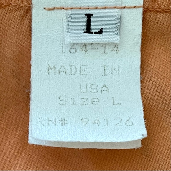 CP Shades Orange SHiRt Long Sleeve 100% Cotton Shirt, size L - Picture 6 of 9